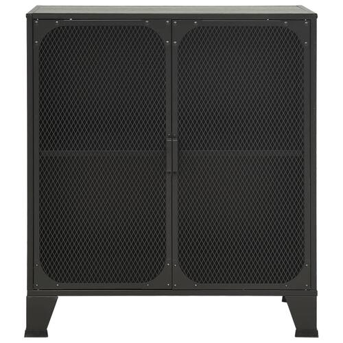 Opbevaringsskabe 2 stk. 72x36x82 cm metal og MDF grå