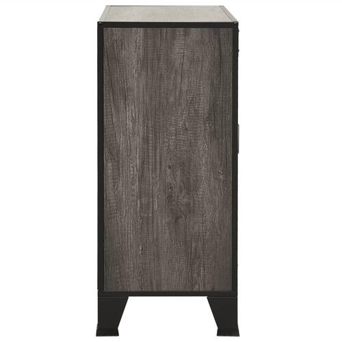 Opbevaringsskabe 2 stk. 72x36x82 cm metal og MDF grå