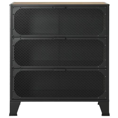 Opbevaringsskabe 2 stk. 72x36x82 cm metal og MDF rustikbrun