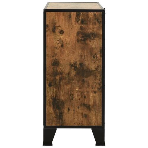 Opbevaringsskabe 2 stk. 72x36x82 cm metal og MDF rustikbrun