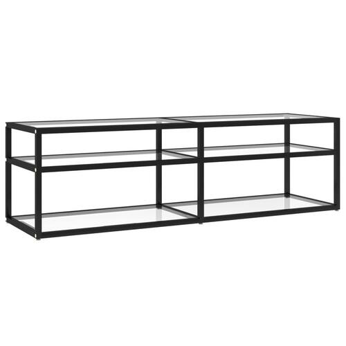 Tv-bord 140x40x40,5 cm hærdet glas transparent
