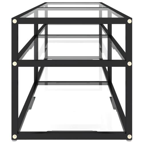Tv-bord 140x40x40,5 cm hærdet glas transparent