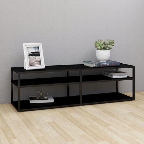 Tv-bord 140x40x40,5 cm hærdet glas sort