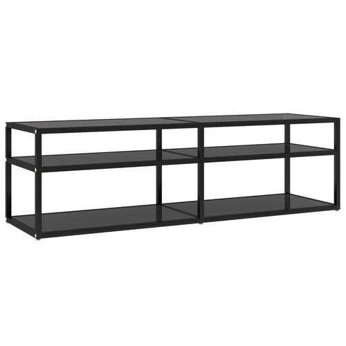 Tv-bord 140x40x40,5 cm hærdet glas sort