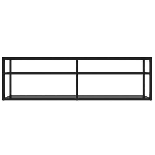 Tv-bord 140x40x40,5 cm hærdet glas sort