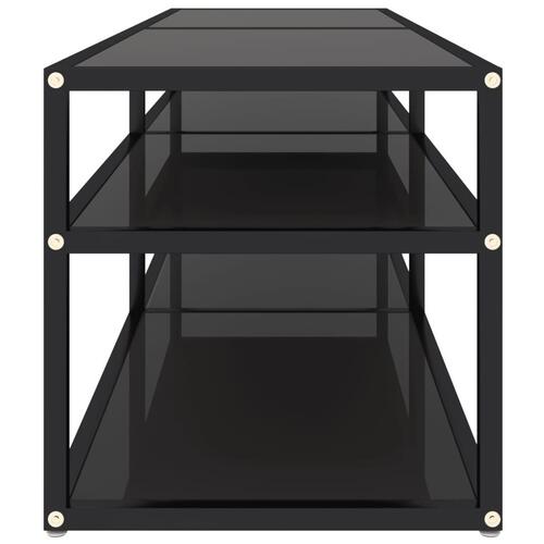 Tv-bord 140x40x40,5 cm hærdet glas sort