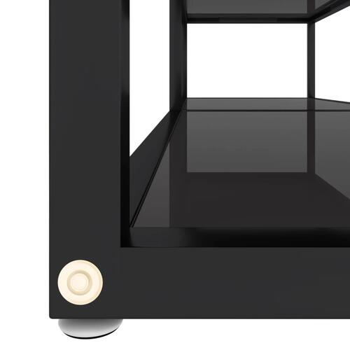 Tv-bord 140x40x40,5 cm hærdet glas sort