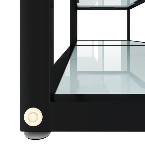 Tv-bord 140x40x40,5 cm hærdet glas marmoreffekt hvid