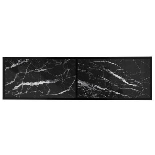 Tv-bord 140x40x40,5 cm hærdet glas marmoreffekt sort