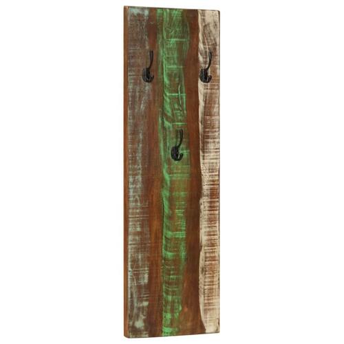 Væghængte knagerækker 2 stk. 36x3x110 cm massivt genbrugstræ