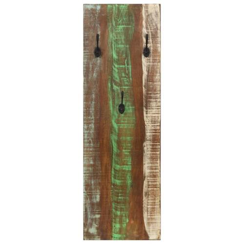 Væghængte knagerækker 2 stk. 36x3x110 cm massivt genbrugstræ