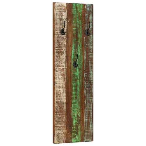 Væghængte knagerækker 2 stk. 36x3x110 cm massivt genbrugstræ