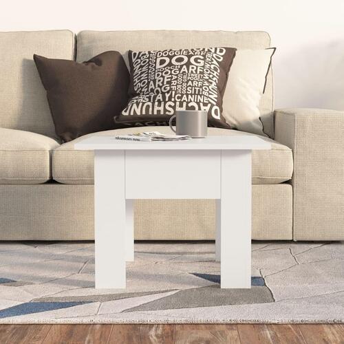 Sofabord 55x55x42 cm konstrueret træ hvid