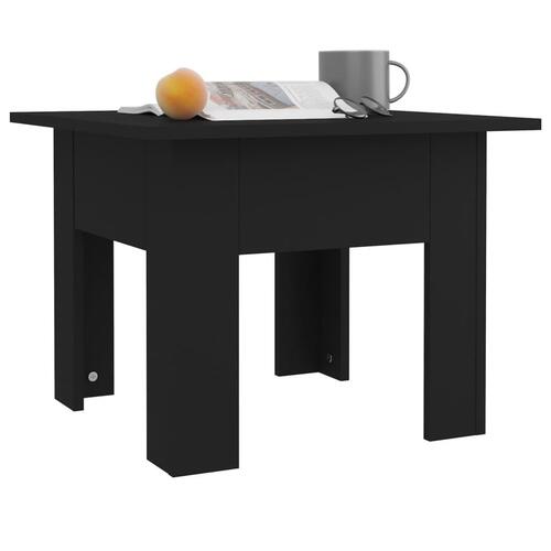 Sofabord 55x55x42 cm konstrueret træ sort