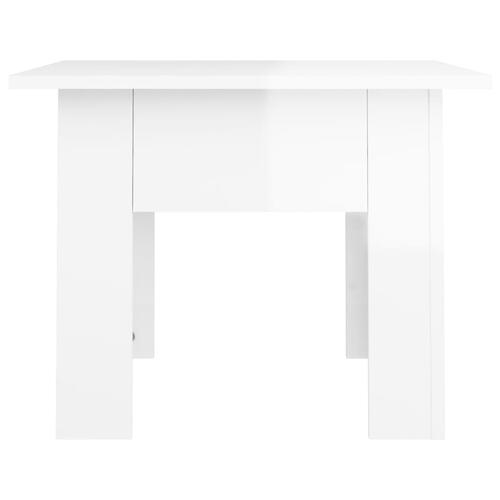 Sofabord 55x55x42 cm konstrueret træ hvid højglans