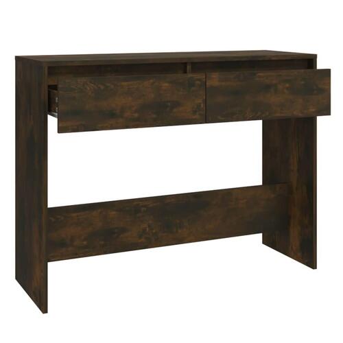 Konsolbord 100x35x76,5 cm konstrueret træ røget egetræsfarve