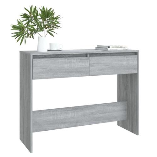 Sofabord 100x35x76,5 cm konstrueret træ grå sonoma-eg
