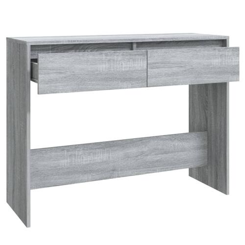 Sofabord 100x35x76,5 cm konstrueret træ grå sonoma-eg