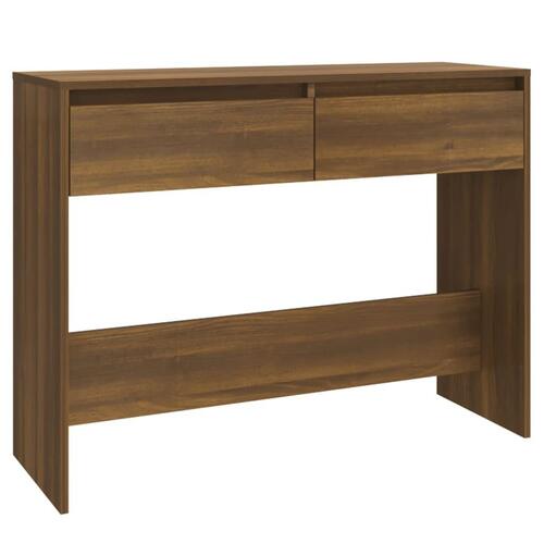 Konsolbord 100x35x76,5 cm konstrueret træ brun egetræsfarve