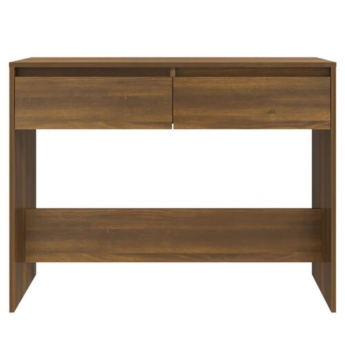 Konsolbord 100x35x76,5 cm konstrueret træ brun egetræsfarve