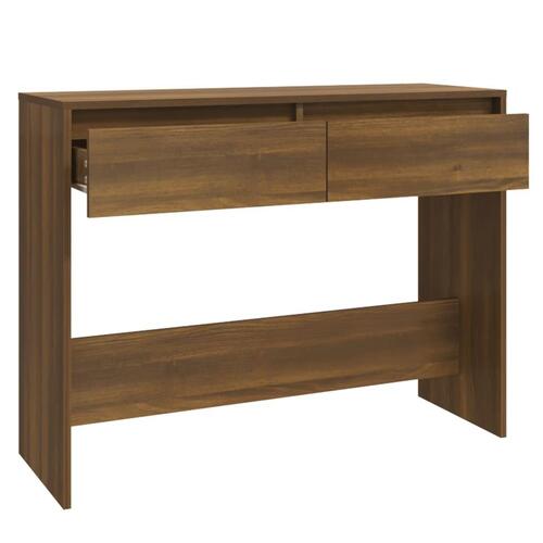 Konsolbord 100x35x76,5 cm konstrueret træ brun egetræsfarve