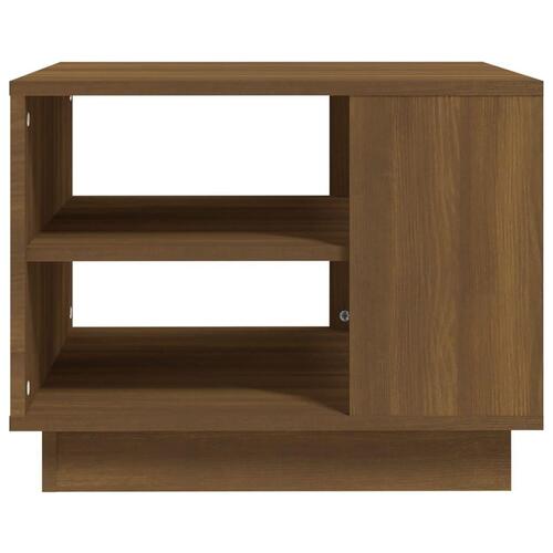 Sofabord 55x55x43 cm konstrueret træ brun egetræsfarve