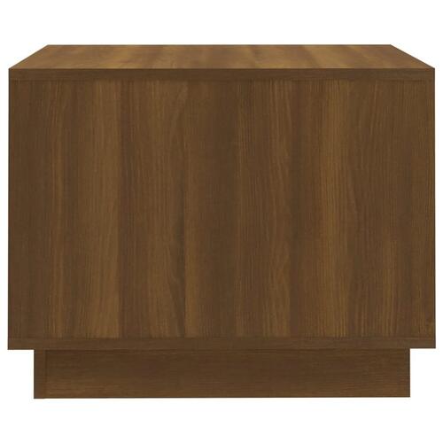 Sofabord 55x55x43 cm konstrueret træ brun egetræsfarve