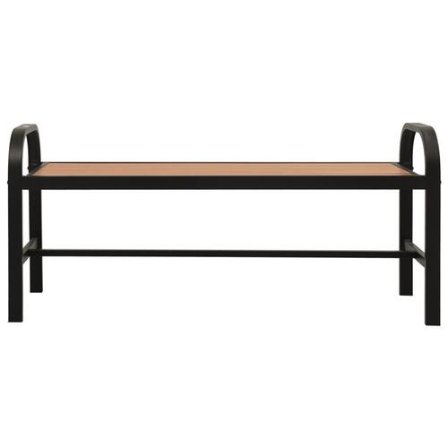 Havebænk 124,5 cm stål og WPC brun og sort