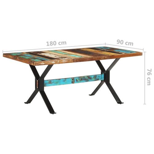 Spisebord 180x90x76 cm massivt genbrugstræ