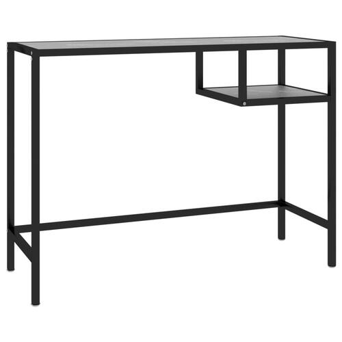 Computerbord 100x36x74 cm hærdet glas sort marmor