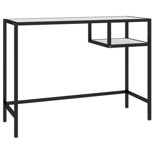 Computerbord 100x36x74 cm hærdet glas hvid marmor