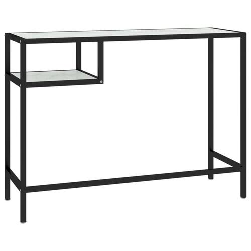Computerbord 100x36x74 cm hærdet glas hvid marmor