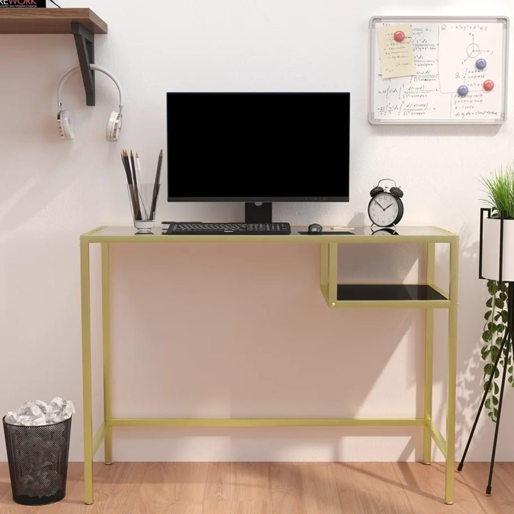 Computerbord 100x36x74 cm hærdet glas transparent