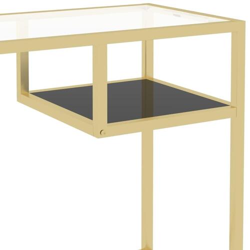 Computerbord 100x36x74 cm hærdet glas transparent