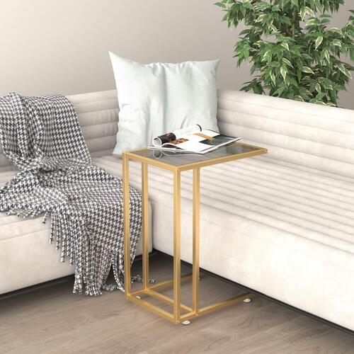 Sidebord 50x35x65 cm hærdet glas sort
