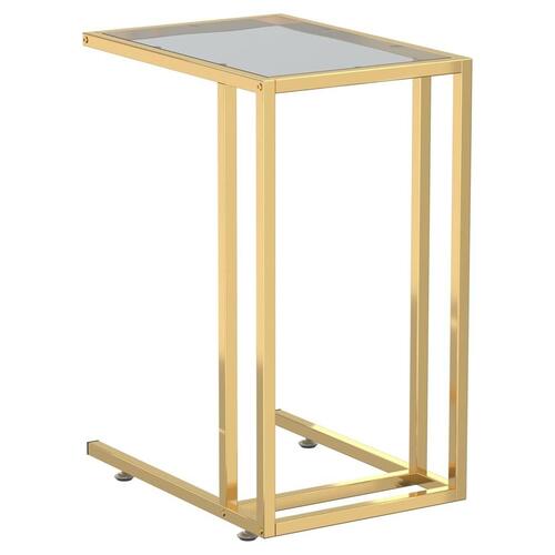 Sidebord 50x35x65 cm hærdet glas sort