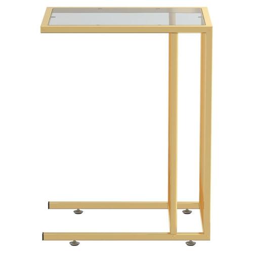 Sidebord 50x35x65 cm hærdet glas sort