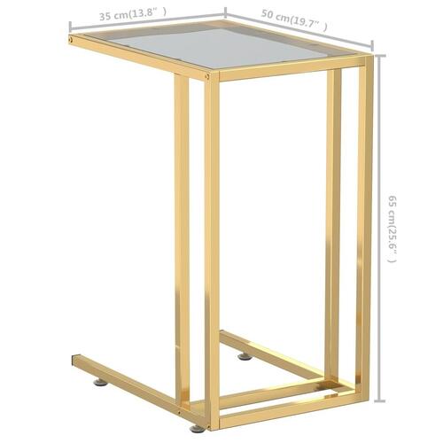 Sidebord 50x35x65 cm hærdet glas sort