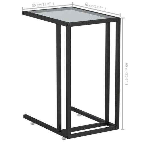 Sidebord 50x35x65 cm hærdet glas transparent