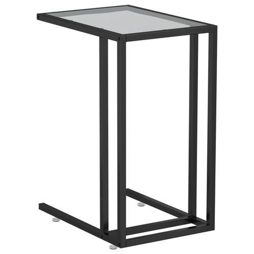 Sidebord 50x35x65 cm hærdet glas sort