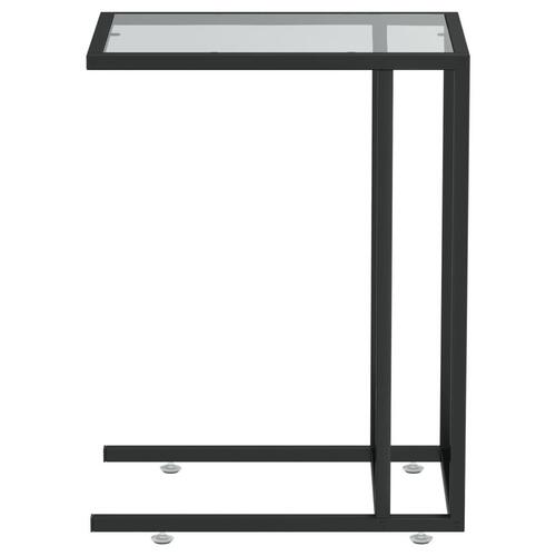 Sidebord 50x35x65 cm hærdet glas sort