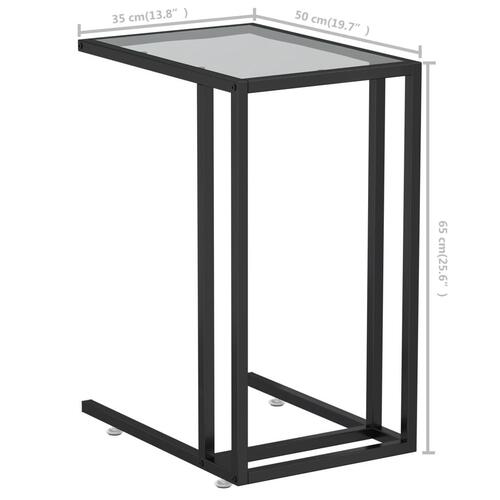 Sidebord 50x35x65 cm hærdet glas sort