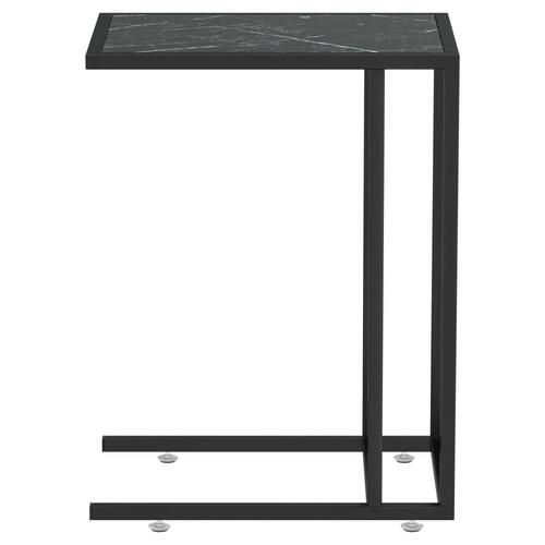 Sidebord 50x35x65 cm hærdet glas sort marmor