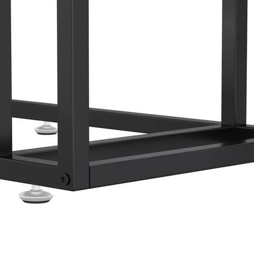 Sidebord 50x35x65 cm hærdet glas sort marmor