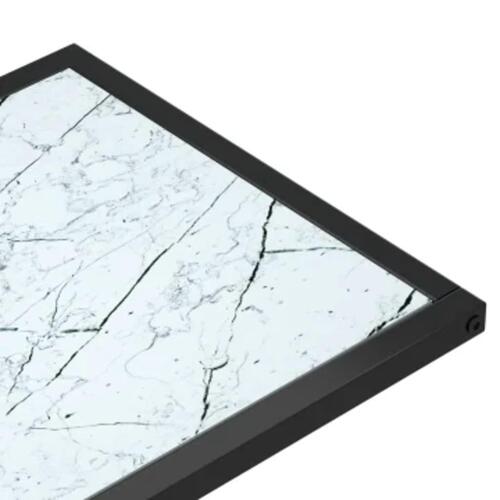 Sidebord 50x35x65 cm hærdet glas hvid marmor