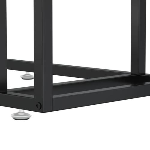 Sidebord 50x35x65 cm hærdet glas hvid marmor