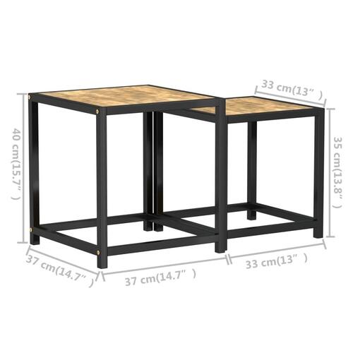 Sideborde 2 stk. MDF sort og gul