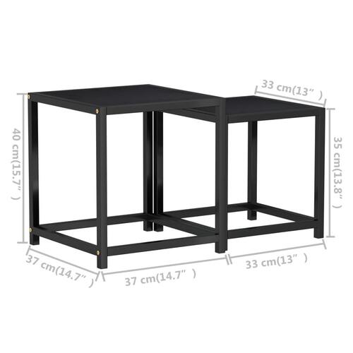 Sideborde 2 stk. MDF sort