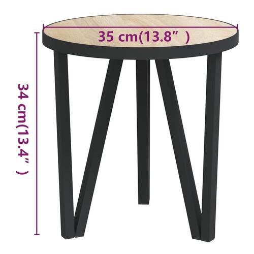 Sidebord Ø35 cm MDF sonoma-eg