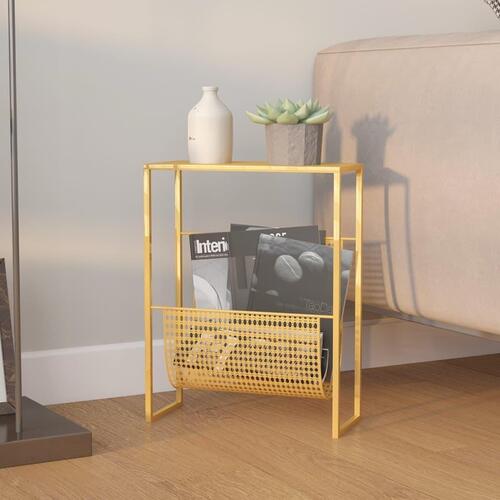 Magasinholder 35x15x45 cm stål guldfarvet